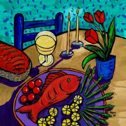 THE LAST SUPPER WITH TULIPS